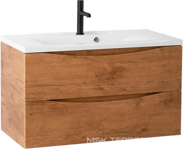 База под раковину подвесная с двумя выкатными ящиками, 1000х445х500мм, (цв.Rovere Nature),  ZZ BelBagno Marino MARINO-1000-2C-SO-RN-P