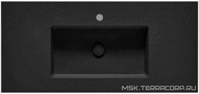 Консольная раковина 100,3x46,5x1,3см, из искусственного мрамора (акрон) цв.Negro, INTEGRA (Acquabella, Испания) ZZ Cezares Cadro ENCIMERA.INTEGRA_SF_SLATE_100_NEGRO