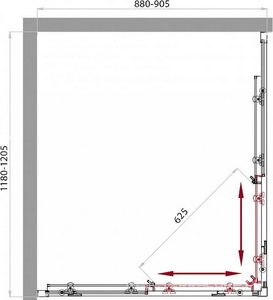 Душевой уголок 1200х900хh1900мм, прямоуг., правый/левый, (стекло рифленое Punto 5мм, фурн.цв.хром),  ZZ BelBagno Sela SELA-AH-2-120/90-P-Cr