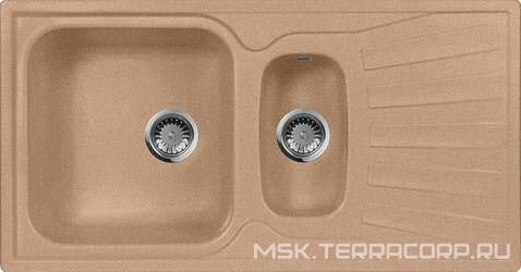 Мойка кухонная AquaGranitEx M-09к песочная| 49x94x19