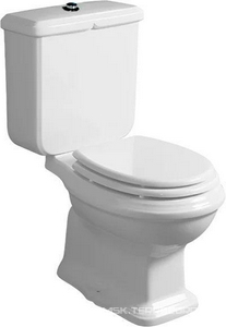 Сиденье для напольного унитаза (полиэстр цв. белый, крепления цв. золото),  ZZ Simas Londra LO 003 ORO