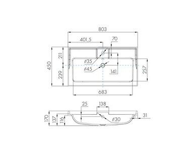 Раковина  800, белая ZZ Aquaton Фабиа 1A708031FB010