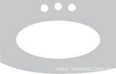 Столешница 84х54,5хh2см, с пристенной панелью, с 3 отв.д/смес., (мрамор цв.Blanc de Carrare),  ZZ Labor Legno Hermitage HETOP 84 CA 3 fori