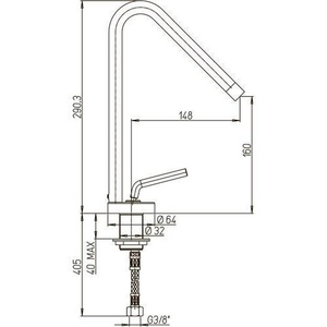 Смеситель для кухни, (цв.хром),  ZZ Paini Pixel 81CR572NEWKM