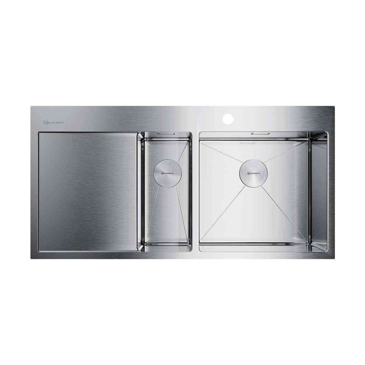 Мойка кухонная Omoikiri Akisame 100-2-IN-R нержавеющая сталь| 51x100x20
