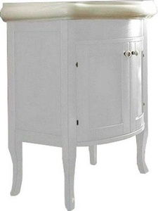 Тумба 63,5хh80см, закрытая, 2-х дверн., ручки в компл., под раковину 73см, арт. 1047 01, (цв. белый матовый),  ZZ Kerasan Retro 734930