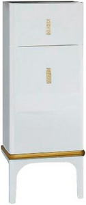 Шкаф напольный 450x350x1100мм, с одним выдв.ящиком и одной расп.дверкой, цв.белый глянец, ручки цв.золото,  ZZ BelBagno Prado PRADO-1100-AC-PC-BL