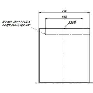 Зеркало  75 см, с подсветкой, цв.дуб рошелье ZZ Aquanet Nova Lite 242258