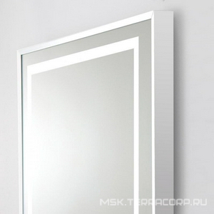 Зеркало в алюминиевой раме 685x40x885мм, со встроенным светильником, сенсорным выключателем и подогревом, (рама цв.сатин), BelBagno ZZ BelBagno Kraft SPC-KRAFT-685-885-TCH-WARM