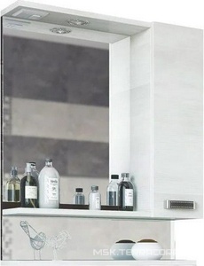 Зеркало-шкаф ""-60 см, левое, цвет северное светлое дерево/венге ZZ Sanflor Техас левое