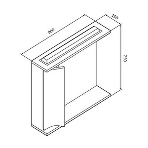 Зеркало-шкаф, 80 см, с подсветкой, левое, для мебели , цв.белый ZZ AMPM Like M80MPL0801WG