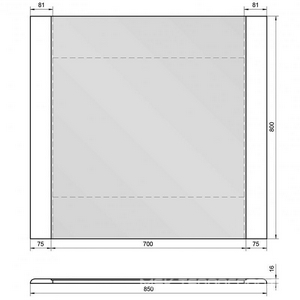Зеркало -85 см, цв.белый KL Dreja Uni 99.9006