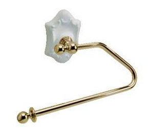 Полотенцедержатель 28х13см, (цв. золото, керамика белая) Londra Z XXZ