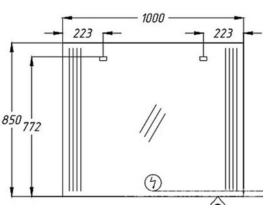 Зеркало  100, 1000*850*20 мм, с подсветкой, крепеж в комплекте Opadiris Оникс Z0000004912