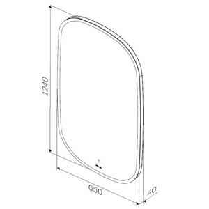 Зеркало Func 65x124см, прямоугольное с окрыглыми краями, с контурной LED-подсветкой, ИК- сенсором AMPM FUNC M8FMOX0651WGH