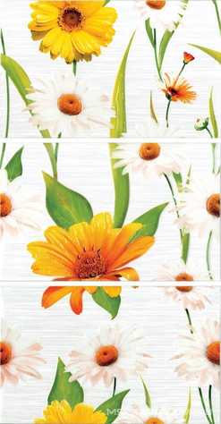 Панно Fiori  "Ромашки" (3 части)  XX40х75