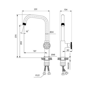 Смеситель для кухни IDDIS  GRABL00i05, черный, ZZ Iddis Grange GRABL00i05
