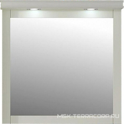 Зеркало Мираж 80, 780x780x2,2 мм,  цвет слоновая кость, БЕЗ козырька, крепеж в комплекте ZZ