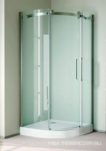 Душевой уголок 900х900хh1950мм, 1/4 круга, R550мм, с одной раздвижной дверью влево, вход 500мм, (стекло прозрачное., 6мм, фурнит. цв.хром),  ZZ Cezares Stylus STYLUS-R-1-90-C-Cr-L