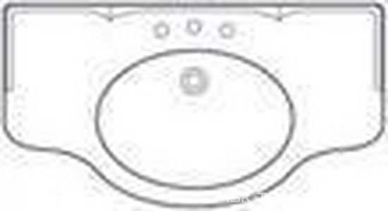 Столешница 110хh7х60см на 3 отв.д/смесс пристенной планкой, (Без раковины арт. SOTTOPIANO, мрамор цв. Bianco Cristallino),  ZZ Gaia Berard MAglo110F/ B.Cristallino