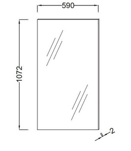 Зеркало  без отделки /590*1072 мм/ ZZ Jacob Delafon Struktura EB1208-NF