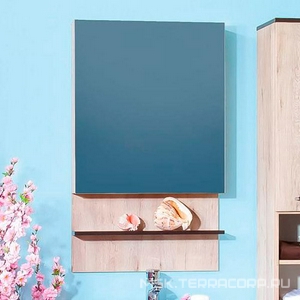 Зеркало-шкаф -60 см, правый, цв. дуб кантри/венге ZZ Бриклаер Карибы УТ-00004119