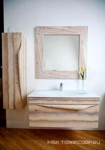 Зеркало 1000х1000х20мм, в раме (цв.светлое дерево),  ZZ Clarberg Papirus Pap-w.02.10/LIGHT