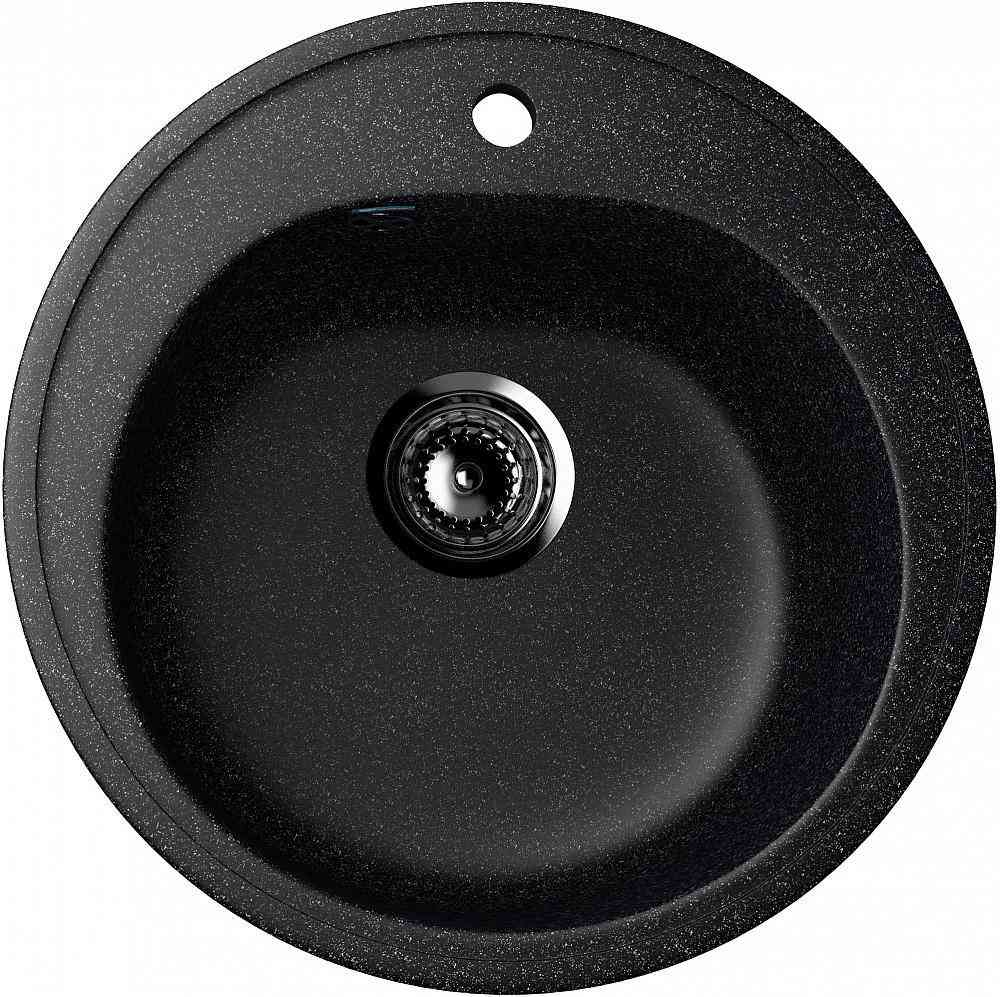 Мойка кухонная Ulgran U-101-308 черный| 50x50x18