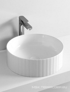 Раковина накладная на столешницу, круглая d440хh145мм, без отв.д/смесит., без перелива, (цв. белый),  ZZ ArtСeram Millerighe OSL010 01; 00