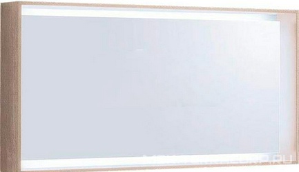 Зеркало 1184х584х140мм, в раме, со светодиодной LED 12V / 37,5W подсветкой по контуру, (цв. светлый дуб), крепёж в компл., Citterio KL