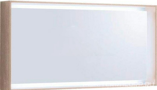Зеркало 1184х584х140мм, в раме, со светодиодной LED 12V / 37,5W подсветкой по контуру, (цв. светлый дуб), крепёж в компл.,  KL Geberit Citterio 500.570.JI.1 / (стар.арт.835620000 Keramag)