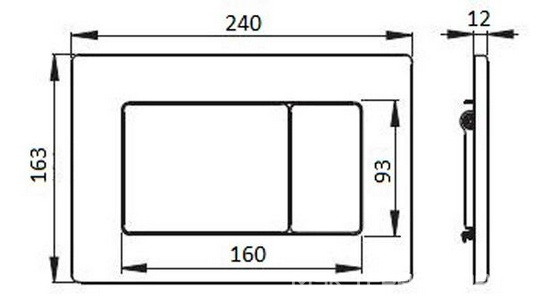 Клавиша двойного смыва Boheme 650-G для инсталляции, нерж.сталь Gold, цвет золото, ZZ Boheme Универсал 650-G