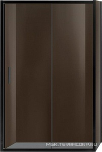 Душевой уголок 1200х900хh1900мм, прямоуг., правый/левый, (стекло тонированное 6мм, фурн.цв.черный матовый),  ZZ Vincea Garda VSR-1G9012CGB