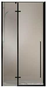 Дверь для душа в нишу, 900хh1950мм, распашная с неподв.сегментом, правая/левая, (стекло 6мм прозрачное, фурн.цв.черный матовый),  ZZ Vincea Slim-N VDPH-5SN900CLB