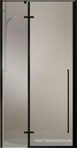 Дверь для душа в нишу, 1000хh1950мм, распашная с неподв.сегментом, правая/левая, (стекло 6мм прозрачное, фурн.цв.черный матовый),  ZZ Vincea Slim-N VDPH-5SN100CLB