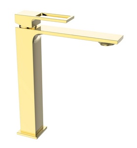 Смеситель для раковины, Высокий, без д/к, (цв.золото),  ZZ BelBagno Luce LUC-LMC-ORO-W0