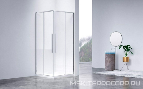 Душевой уголок 900х900хh1950мм, квадрат, (стекло прозрачное 6мм Easy Clean, фурн.цв.хром),  ZZ Vincea Slim-N VSS-4SN900CL