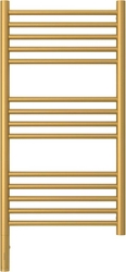 Полотенцесушитель электрический 800х400, прямая перекладина, блок управл. слева, скрытое подключение в компл., МЭМ, цв. золото матовое, ZZ