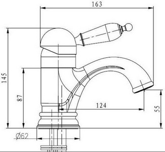 Смеситель для биде, однорычажный, без донного клапана, бронза Kl ZZ Boheme Medici 306