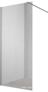 Душевая перегородка 700хh2000мм, правая/левая, (стекло прозрач.8мм, поперечн. укорачиваемый кронштейн 1200мм, фурнит. цв.вороненая сталь),  ZZ Vincea Walk-In VSW-1H700CLGM