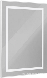 Зеркало в алюминиевой раме 600x800x32мм, со встроенным светильником, и сенсорным выключателем, (рама цв.сатин),  ZZ BelBagno Kraft SPC-KRAFT-600-800-SENS-AL