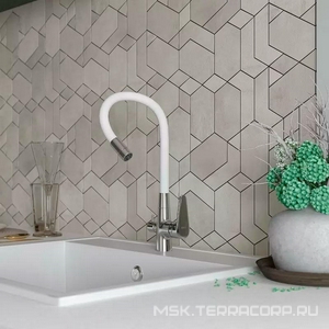 Смеситель для кухни, гибкий излив, с подключением к фильтру, цв.белый/хром ESKO ESKO CL03W