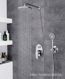 Душевой комплект встраиваемый с внутренней частью, в комплекте : смеситель, верхний/ручной душ, цв. хром ESKO ESKO Set_6in1