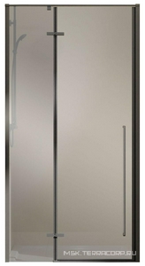 Дверь для душа в нишу, 900хh1950мм, распашная с неподв.сегментом, правая/левая, (стекло 6мм прозрачное, фурн.цв.вороненая сталь),  ZZ Vincea Slim-N VDPH-5SN900CLGM