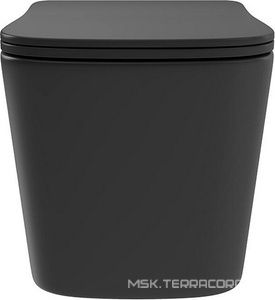 Унитаз подвесной 520х370мм, безободковый, смыв Tornado, сиденье с микролифтом, крепёж в компл., (цв.черный матовый),  ZZ Aqueduto Macio Tornado MACT2140