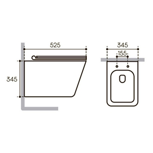 Унитаз подвесной 520х370мм, безободковый, смыв Tornado, сиденье с микролифтом, крепёж в компл., (цв.черный матовый),  ZZ Aqueduto Macio Tornado MACT2140