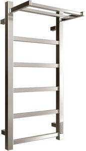 Полотенцесушитель электрический с полкой 80х40 см, скрытый монтаж, К диммер квадрат, цв. хром,, KL Двин Fj Plaza Neo 4657771770067