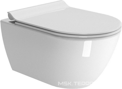 Унитаз подвесной 55х36см, безободковый, смыв Swirlflush, крепёж в компл., без сиденья,  ZZ GSI Pura 8815FR211  /  8815FR511 старый артикул