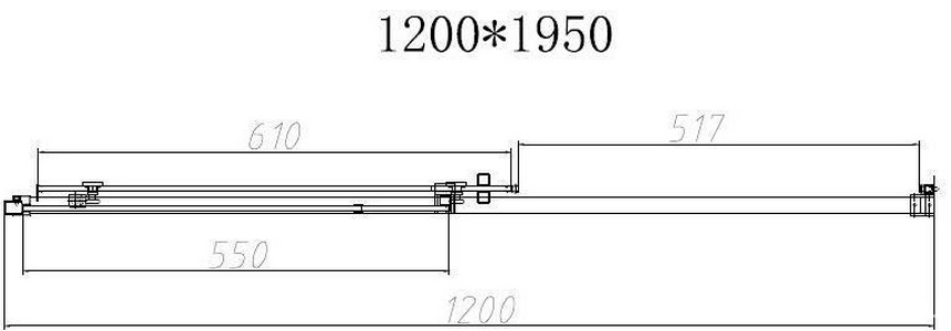 Дверь для душа, в нишу 1200хh2000мм, раздвиж, 1 дверь, 1 неподв.секция, правая/левая, (стекло прозрач.8мм Easy Clean, фурн.цв.воронен.сталь),  ZZ Vincea Dice VDS-4SN120CLGM