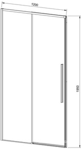 Дверь для душа, в нишу 1200хh2000мм, раздвиж, 1 дверь, 1 неподв.секция, правая/левая, (стекло прозрач.8мм Easy Clean, фурн.цв.воронен.сталь),  ZZ Vincea Dice VDS-4SN120CLGM
